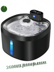 น้ำพุแมวอัตโนมัติไร้สาย - 88 ออนซ์/2.6 ลิตร/0.69 แกลลอน มีเซนเซอร์ตรวจจับการเคลื่อนไหว ระบบจ่ายน้ำอั