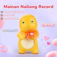 GANTUNGAN [Ready]Yellow Dino Record Nailong Toy for Children Can Record Sound LED Cute Nailong Hange