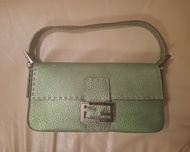 Fendi Selleria bag, Fendi baguette bag, Fendi Metallic Green Selleria Mama Baguette Handbag, Fendi v