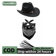 Western Cosplay Set Retro Cowboy Hat Set Cowboy Costume Accessories Bohemian Easy to Wear for Themed
