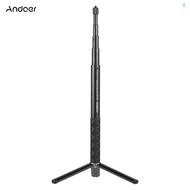 Andoer Invisible Selfie Stick 1/4 Inch Screw 28cm-110cm Adjustable Length with Mini Desktop Tripod for Insta360 ONE X/ ONE/ EVO Camera