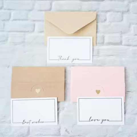 10pcs Greeting Card Best wishes Thank you LOVE U White 3 sizes postcards cute lomo card stationery c