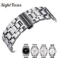 Solid Stainless Steel Curved End Watch Band 1853 for TISSOT Couturier T035617 T035439 T035627 T035407 Strap Wrist Metal Bracelet