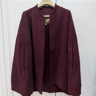 Burberry  勃艮第紅 披肩 斗篷 外套 罩衫