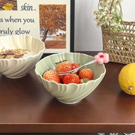 Maomijia ins Style Ceramic Bowl Household Creamy Rice Bowl Lace Yogurt Bowl Oatmeal Bowl Breakfast B