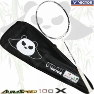 New!! Victor Badminton Racket AURASPEED 100X TUC White/Black Free String + Wrapped + Case (ARS-100X-TUC-AC)