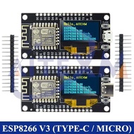 NodeMCU ESP8266 V3 Development Board With 0.96 Inch OLED Display CH340 ESP-12F Module TYPE-C USB For