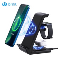Brifit 3 trong 1 Bộ sạc không dây hỗ trợ iPhone 11/12/13/14/15 Samsung S22 S21 Ultra Note 20 AirPods