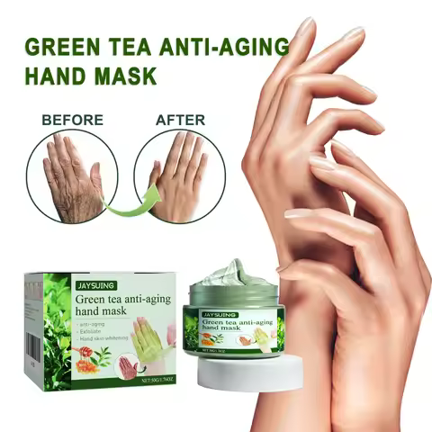 Jaysuing 50g Green Tea Exfoliating Hand Mask Moisturizing Whitening Anti Wrinkle Remove Dead Skin Ca