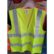 Safety Vest High Visibility Reflective Line Green/Orange Zip-Type Waistcoat Protective Jaket Keselam