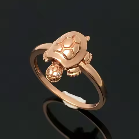 Designers original brand new in 585 purple gold elegant charm golden tortoise-shaped lady attends th