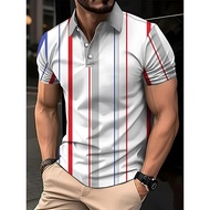 Summer Men's Polo Shirt with Printed Pattern Breathable Lightweight Casual Fashion Outdoor Men's Clo