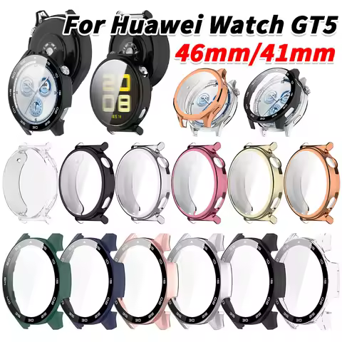 PC Tempered Glass Case Dustproof Screen Protector Anti-Scratch Watch Screen Protector for Huawei Wat