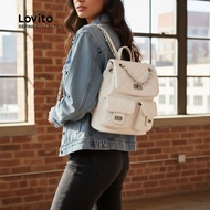 Lovito Elegant Women's Diamond Chain Backpack - Casual Daily Travel Bag LFA60150