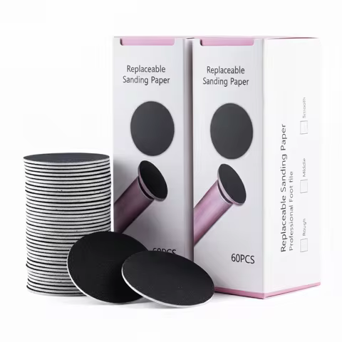 60Pcs Mix Grit Foot File Sandpaper Discs 43mm Standard Size Replacement Pads For Electric Pedicure M