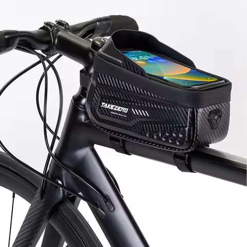 1L Bicycle Upper Tube Bag Waterproof Bike Front Frame Bag 6.8 Inch Touch Screen Road Bike Accessorie