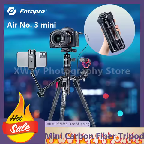 Fotopro Air No. 3 Mini X-Aircross Carbon Fiber Camera Stand Foldable Lightweight Tripod for Outdoor 