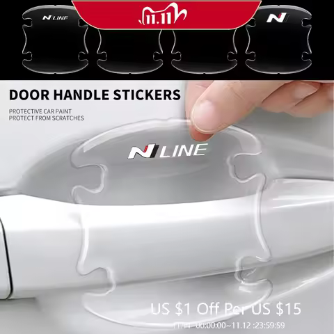 4pcs Transparent Car Door Handle Bowl Sticker For Hyundai N Line Performance I20 IX35 I30 Sonata Ela