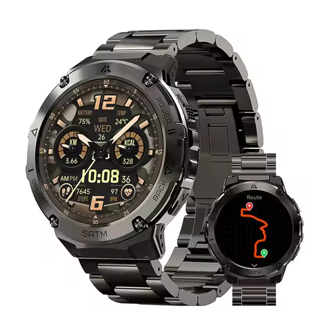 HIDAMEL T3E GPS Smart Watch For Men Compass Altimeter Altitude Stainless Steel Shell 5ATM IP69K Wate