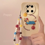 [Glory] Simple three-dimensional embroidery puppy 9X phone case for glory 80pro colour polka dot bra