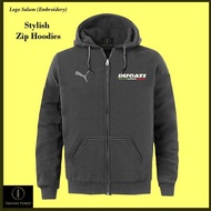 Zipper Hoodie Jacket Ducati WILD CAT Racing Team Bike Classic Sportswear Streetwear Sulam -Embroidery