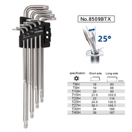 เรือหกเหลี่ยม T8ชุดประแจมือ T9 T10 T15ประแจดาว T25 T20มีรู8509BTX 8509TXH