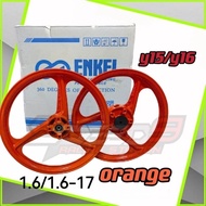 (ORANGE) enkei sport rim 3batang y125z LCV8  y15 y16 oren 3 batang 1.6/1.6 3L SPORTRIM