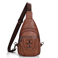 2024 Sling Bag for Women Leather Crossbody Bags for Women Trendy Chest Bag Traveling Walking