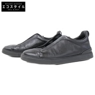 Zegna Black Triple Stitch S46672 Leather Sneakers UK8 [Used]