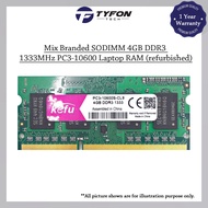 Mix Branded SODIMM 4GB DDR3 1333MHz PC3-10600 Laptop RAM (Refurbished)