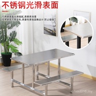 Conjoined Stainless Steel Combination Staff Dining Table Chair 6 Fast Food Restaurant 4 School Worke