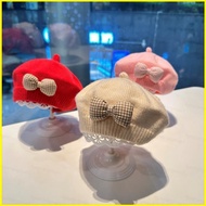 MG1 Bow Tie Baby Beret Soft Fabric Suitable For Babies Around Ten Months To Four Years Old Knit Hat 