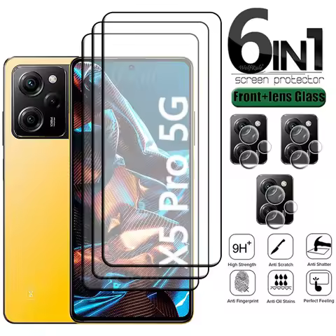 For Poco X5 Pro 5G Glass For Xiaomi Poco X5 Pro Tempered Glass 9H Full Cover Screen Protector Poco M