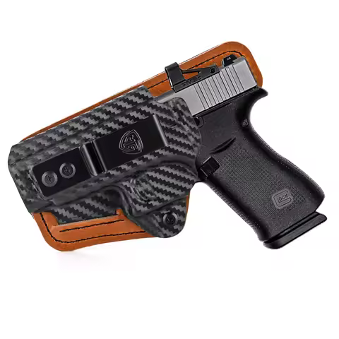 G43X Holster with Comfort Foam Pad IWB Kydex Leather Hybrid Holster for Glock 43 43X 48 Red Dot Opti