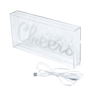P.K.YO-Cheers Neon Sign USB LED Sign Desk Lightbox Cheers Neon Bar Sign 3D Wall Neon Warm Light Sign
