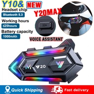 【Local shipment】Y20MAX Helmet Intercom for Motorcycle Headset Wireless Hands-free Call Phone Bluetoo