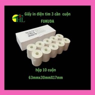 Box of 10 Rolls of 3-stick ECG Printing Paper FUKUDA Roll size 63mm x 30m x 17mm