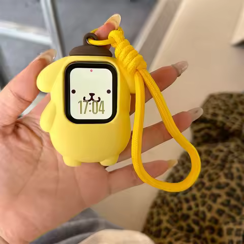 Watch Case Lanyard Silicone Protective Cute For Pom Pom Purin For Apple Watch S11 S10 S9 S8 SE Ultra