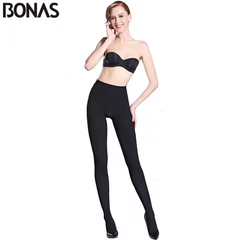BONAS 80D Women Autumn Pantyhose Slim Seamless Female Color Tights Collant Femme Anti Hook Women Spr