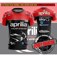 Baju Aprilia Sky Q Sublimation Tshirt / Baju Microfiber Jersi / Jersey Sublimation / Tshirt Jersey