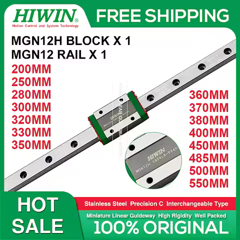 Stainless Steel HIWIN MGN12 Linear Rail 280 300 320 330 350 370 380 400 450 500 550mm MGN12 Linear G