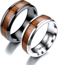 Personalized Custom Made Couple Rings Double Color His Her Engagement Wedding Bands Gift Birthday Ma