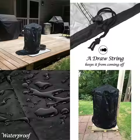 55 Gallon Ugly Drum Smoker Cover Waterproof Heavy Duty Barrel BBQ Smoker Grill Cover 55 Gal Barrel H