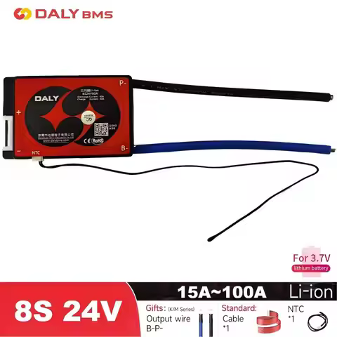 8S Lithium Battery BMS Daly 8S Li-ion 15A 20A 40A 60A 100A Protection Board With Balance And NTC Fun