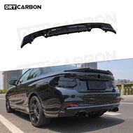 PP Car Diffuser Rear Lip Bumper Protector for BMW 2 Series F22 M Sport 2014-2017 Gloss Black