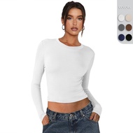 T-shirt Y2K Fashion - Long-Sleeved Fitted Women's Top