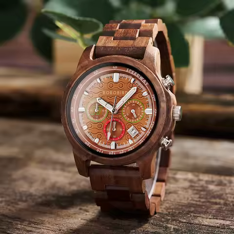 Men's Watches BOBO BIRD Luxury Wooden Watch, Multi Functional Quartz Wristwatch for Men Support OEM 