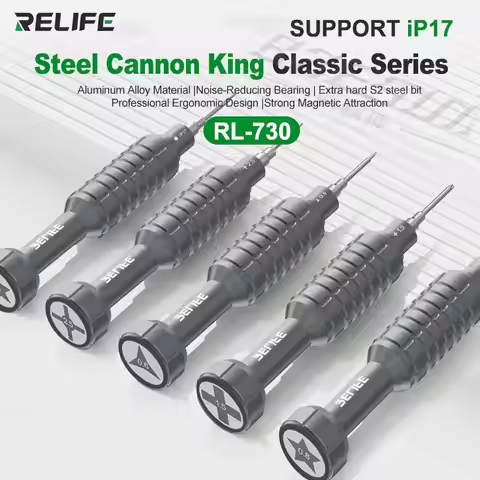 RELIFE RL-730 Steel Cannon King Classic Screwdriver Y0.6/0.8/+1.5/+2.5/T1 Support iP17 Mobile Phone 