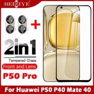ฟิล์มกระจกนิรภัย + ฟิล์มกระจกเลนส์กล้อง For Huawei P50 P50 Pro Screen Protector กระจกนิรภัยเคสฟิล์ม For Huawei Mate 40 40 Pro/P40 Pro/P40 Tempered Glass