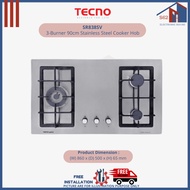 TECNO SR 838SV 90cm 3-Burner Stainless Steel Cooker Hob with Inferno Wok Burner Technology